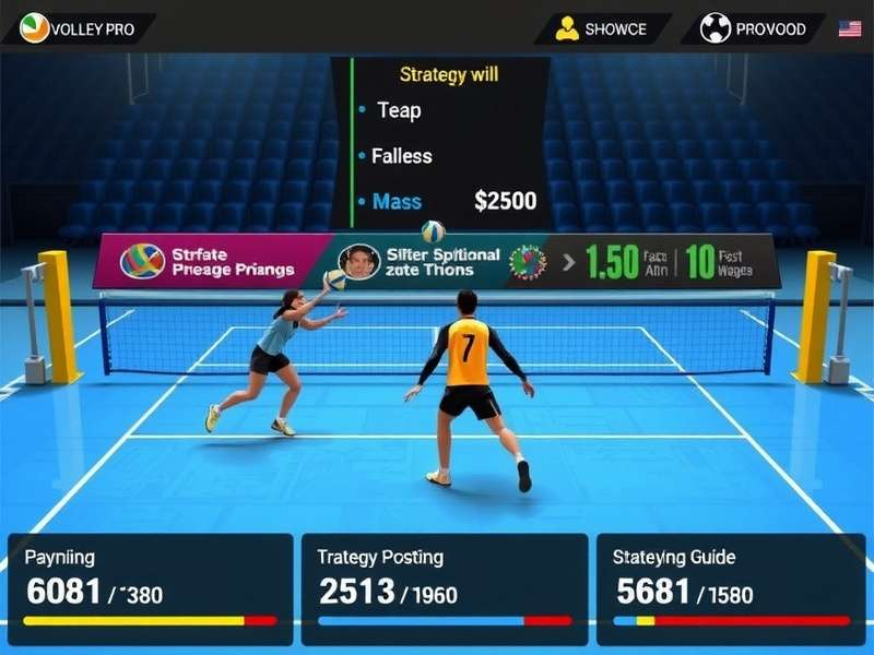 Volley Pro gameplay screenshot showing intense volleyball action